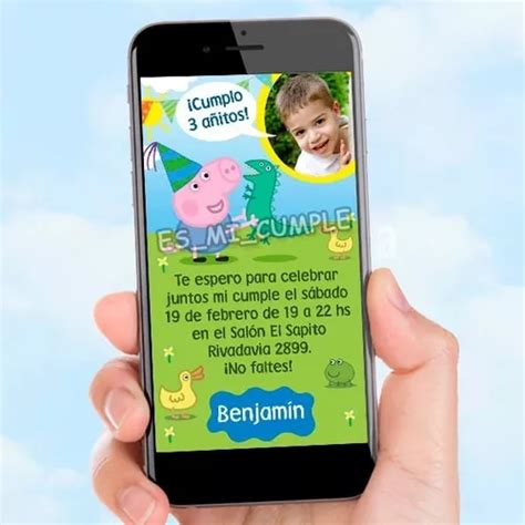 Invitaci N Digital Peppa Pig George Pig Whatsapp O Imprimir En Venta En