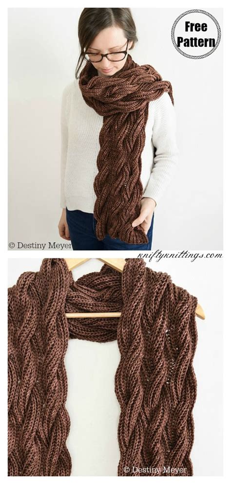 Reversible Cabled Scarf Free Knitting Pattern Knitting Patterns Free