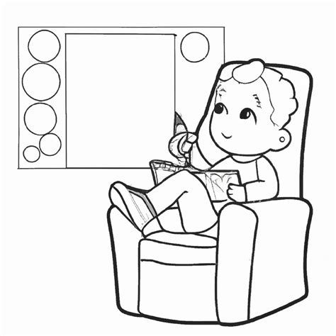 Desenhos Para Imprimir E Colorir De Crian As Assistindo Tv