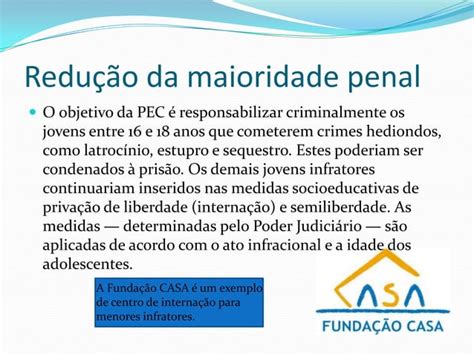 Reda O Redu O Da Maioridade Penal Ppt