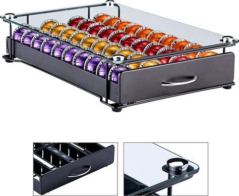 Flagship Coffee Vertuo Capsule Holder Storage Drawer Glass For