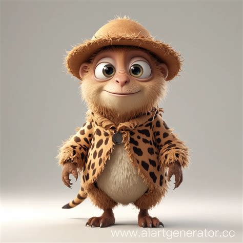 PixarStyle Fictional Animal in Costume on White Background | AI Art ...
