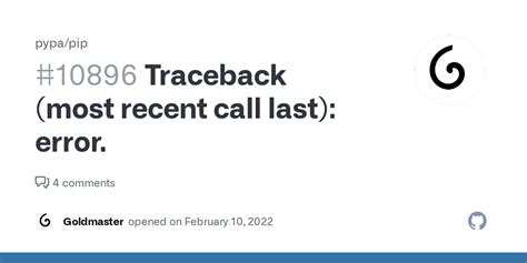 Traceback Most Recent Call Last Error Issue Pypa Pip