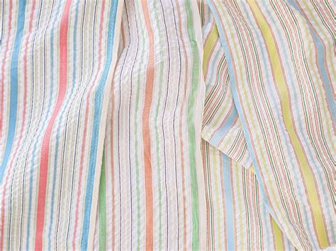 Vivid Stripe Seersucker By The Yard 3 Colors Made In Korea Etsy