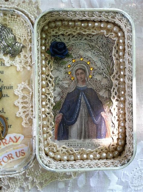 Request Custom Order Blessed Mother Mary Assemblage Shrine Altered