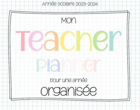 Teacher Planner 2023 2024 En 2023 Enseignant Planificateur Cahier De