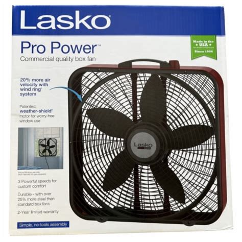 Lasko B Speed Pro Power Box Fan Unit Pick N Save