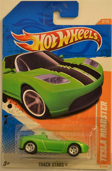 Hot Wheels Tesla Roadster Green Custom Made With Real Rider Rubber Wheels HW Track Stars