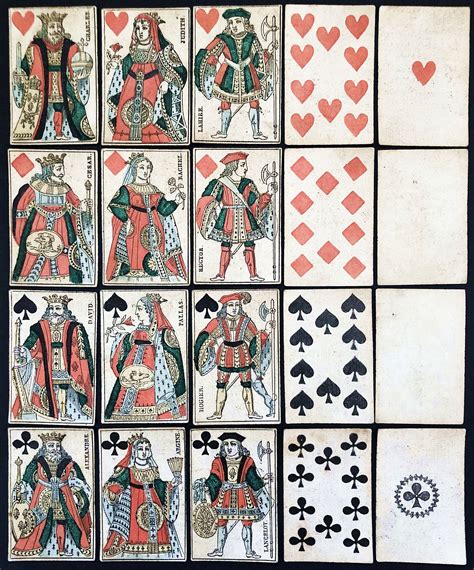 Set Of French Suited Playing Cards Spielkarten Cartes A Jouer