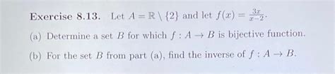 Solved Exercise 8 13 Let A R {2} And Let F X X−23x A