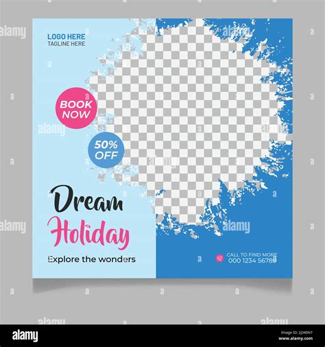 Dream Holiday Social Media Post Template Stock Vector Image And Art Alamy