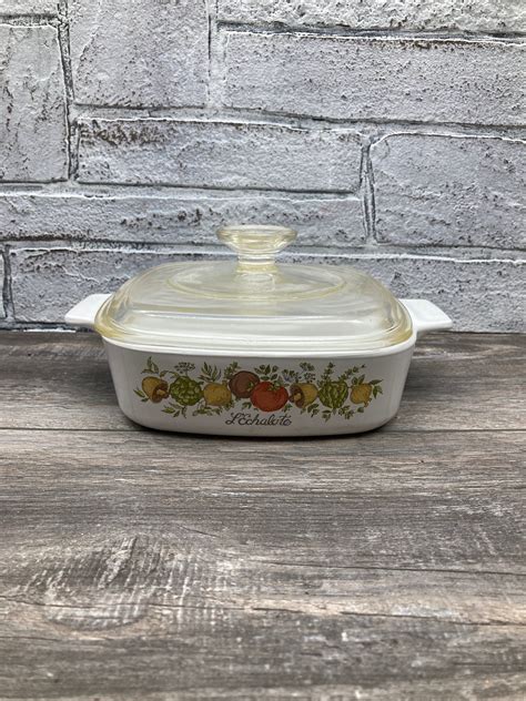 Vintage Corning Ware 1 Quart Casserole Dish L Echolote Spice Of Life