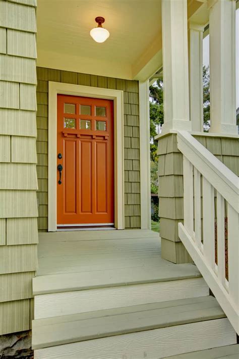 Sage Green Front Door With Red Brick The Perfect Combination For Your