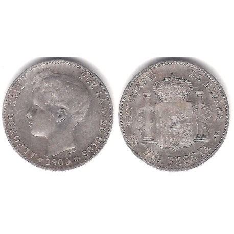 Alfonso XIII 1900 1 1 Peseta BC Plata Ceca De Madrid SM V