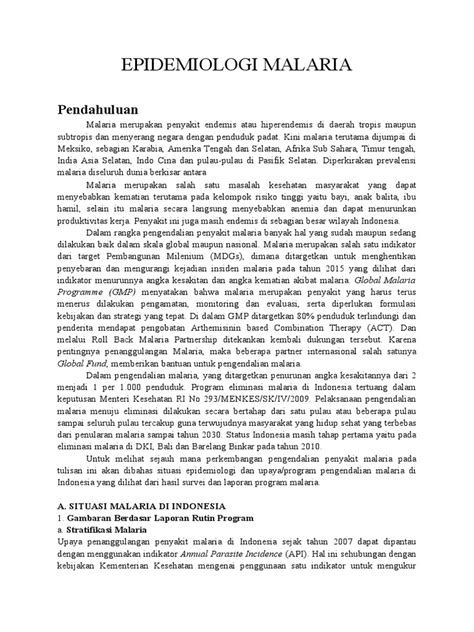 Epidemiologi Malaria Pdf