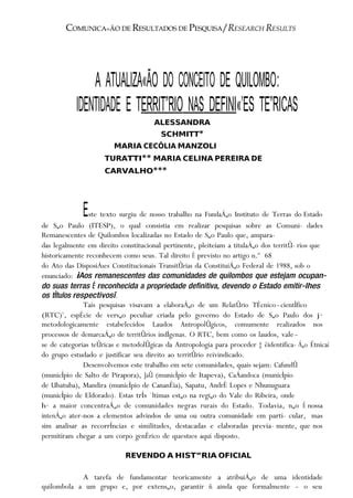 A Atualiza O Do Conceito De Quilombo Pdf