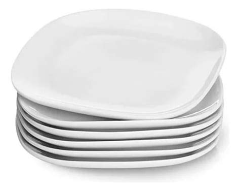 Jogo De Prato Branco - Jogo De Prato De Vidro Branco Raso Quadrado Para 28cm 6 Pcs - Avanci ...