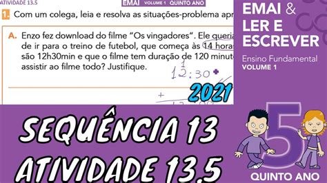 EMAI 5º ANO ATIVIDADE 13 5 SEQUÊNCIA 13 VOLUME 1 OS VINGADORES