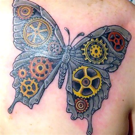 Steampunk Butterfly Tattoo Idea