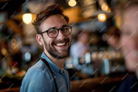 Premium Photo Smiling Man With Glasses