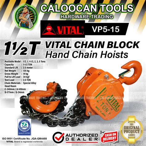 VITAL VP5 15 1 1 2 Ton Chain Block Chain Hoist CALOOCAN TOOLS Lazada PH