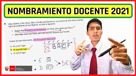 ResoluciÓn Del Examen De Nombramiento Docente 2021 Razonamiento LÓgico Youtube