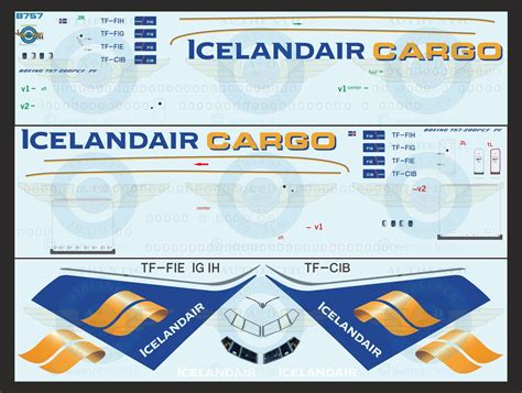 Icelandair B Cargo Authentic Airliner Decals