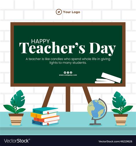 Creative Happy Teachers Day Banner Design Vector Image