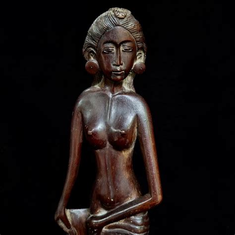 Pita Maha Nude Woman Statue 1950 Carved Wooden Sculpture Balinese Art Deco EBay