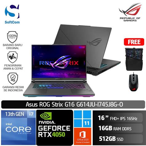 Jual Asus Rog G614ju I745j8g I7 13650hx16gb512gbrtx4050 6gb Strix G16 Shopee Indonesia