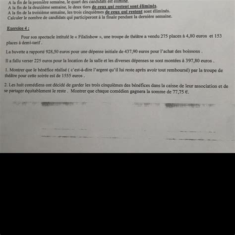 Svp vous pouvez maidez à lexercice 4 Nosdevoirs fr