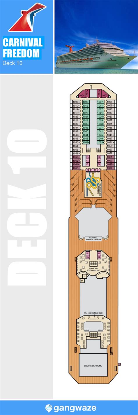 Carnival Freedom Deck 10 Activities And Deck Plan Layout