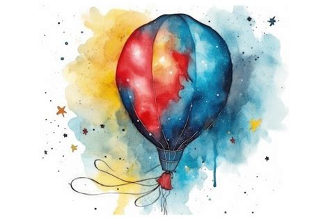 Premium Ai Image Colorful Hot Air Balloon Floating In The Sky Generative Ai
