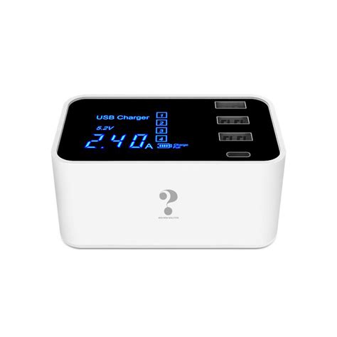 Сетевое зарядное устройство Gurdini HUB 20W - LED 3 USB + 1 USB-C, 18 ...
