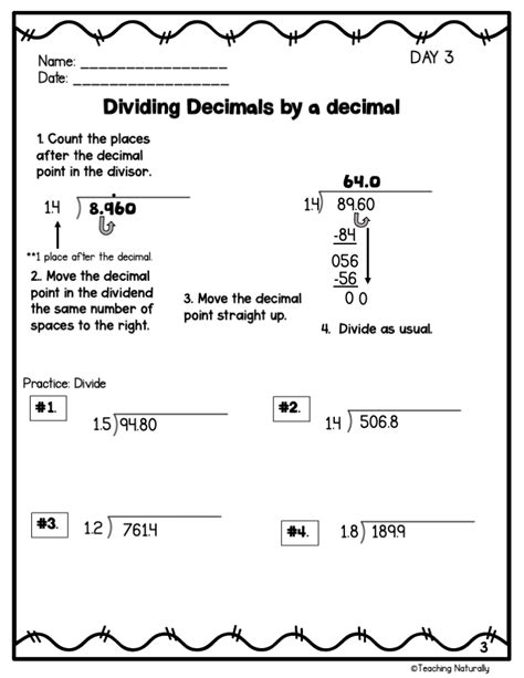 Dividing Decimals Practice Worksheets Printable Digital Google Made