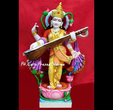 Painted Hindu Marble Saraswati Maa Statue For Worship At Rs 100000 In