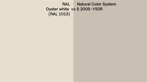 Ral Oyster White Ral 1013 Vs Natural Color System S 2005 Y50r Side By