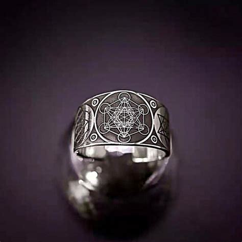 Bague réglable cube de métatron archange argent Esoterique Paris