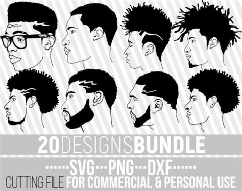 X Black Man Bundle Svg Afro Man Svg Hairstyle Svg Black Etsy Canada