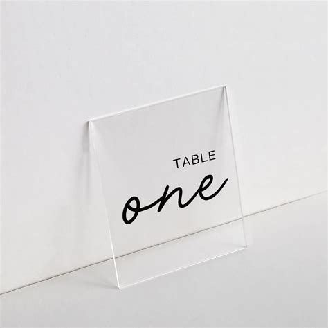 Uniqooo Pack Clear Blank Acrylic Sign X Inch Square Table Number