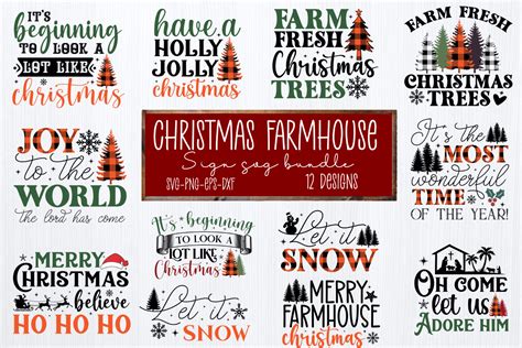 Christmas Farmhouse Sign Svg Bundle Graphic By Craftart Creative Fabrica