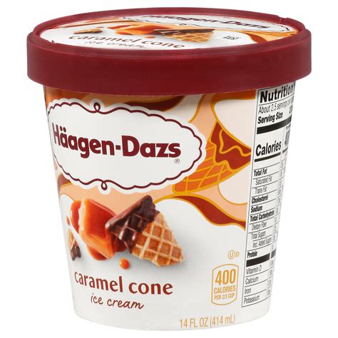 Haagen Dazs Ice Cream Caramel Cone Front Right Elevated