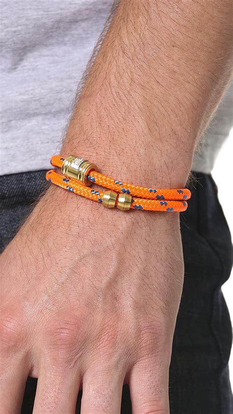 Miansai Casing Rope Wrap Bracelet In Orange For Men Lyst