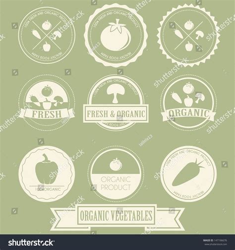 Vegetable Organic Label Stock Vector Royalty Free