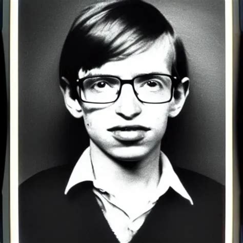 Mugshot Portrait of Young Stephen Hawking, taken in | Stable Diffusion