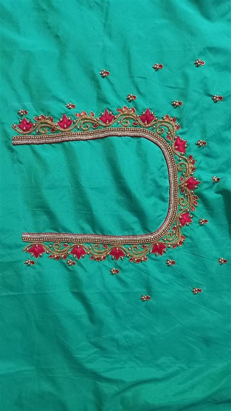 Beautiful Heavy Aari Work Blouse Design Using Normal Needle Aari Work