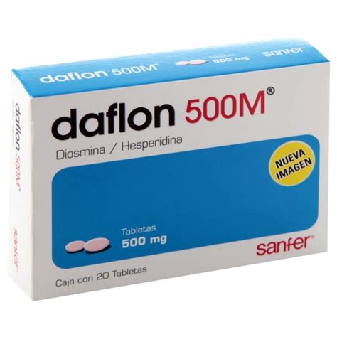 Daflon 500m Diosmina Hesperidina 500mg C 20 Tabletas Farmacia Del