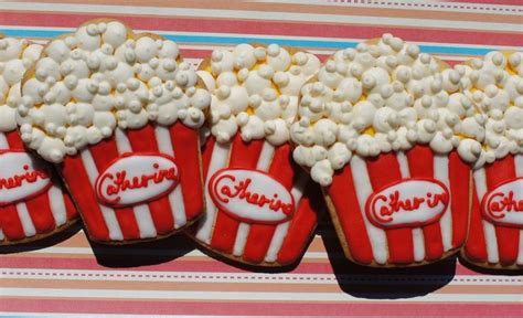 Popcorn Cookie Favor — Cookies Fancy Cookies Cupcake Cookies Cupcake Cookies Decorated