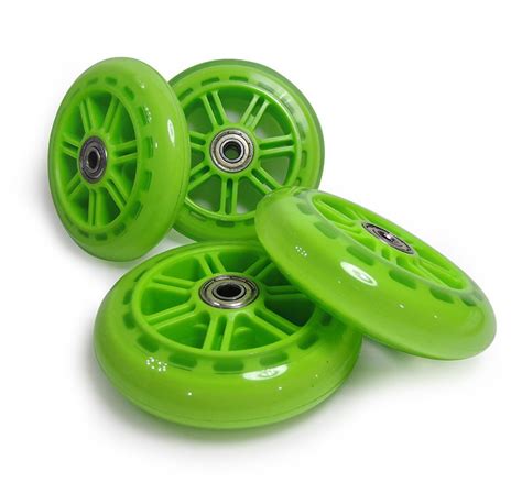 Kit 4 Unid Roda De Patins Silicone Rodinhas Patinete Abec 7 Verde RA C