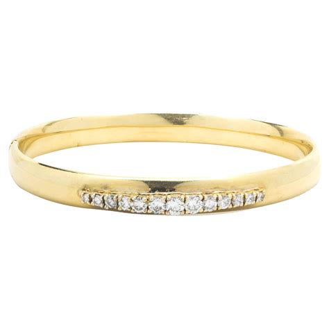 Diamond Sapphire Etoile Karat Yellow Gold Bangle Bracelet At Stdibs